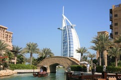 Burj Arab View From Waterway Royalty Free Stock Image