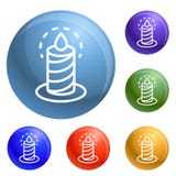 Burning candle icons set vector royalty free illustration Burning candle icons set vector royalty free illustration