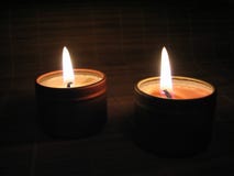 Burning Candles In The Night Stock Photography