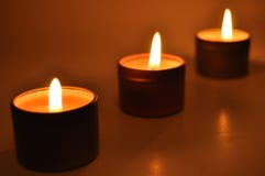 Burning Candles In The Night Stock Images