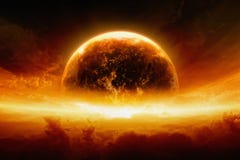 Burning and exploding planet Earth Stock Images Burning and exploding planet Earth Stock Images