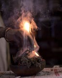 Burning Plant Material In Traditional Medicine Royalty Free Stock Photos Burning Plant Material In Traditional Medicine Royalty Free Stock Photos