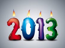 Burning Year 2013 Candles. The year 2013 made from colorful candles lit and dripping wax stock illustration Burning Year 2013 Candles. The year 2013 made from colorful candles lit and dripping wax stock illustration