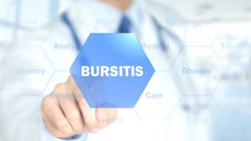 Bursitis, Doctor working on holographic interface, Motion Graphics royalty free stock photo Bursitis, Doctor working on holographic interface, Motion Graphics royalty free stock photo