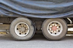 Burst tire truck stock photos Burst tire truck stock photos