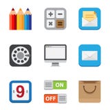 Business And Interface Flat Icons Set. Stock Photography Business And Interface Flat Icons Set. Stock Photography