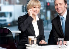 Business colleagues enjoying coffee royalty free stock images Business colleagues enjoying coffee royalty free stock images