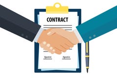 Business contract handshake vector illustration Business contract handshake vector illustration