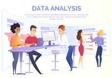 Data Analysis Team Cartoon Vector Concept vector illustration Data Analysis Team Cartoon Vector Concept vector illustration