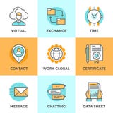 Business elements line icons set vector illustration Business elements line icons set vector illustration