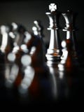 Business Game Competitive Strategy With Chess Board Game With Blur Background Stock Photography