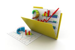 Business Graph In Folder Stock Photography