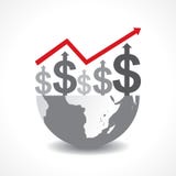 Business Graph Of Dollar Symbols On Earth Royalty Free Stock Photography