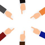 Business hand and finger with different people pointing isolated stock illustration Business hand and finger with different people pointing isolated stock illustration