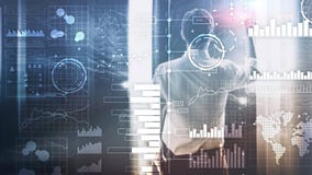 Business intelligence. Diagram, Graph, Stock Trading, Investment dashboard, transparent blurred background stock photo Business intelligence. Diagram, Graph, Stock Trading, Investment dashboard, transparent blurred background stock photo