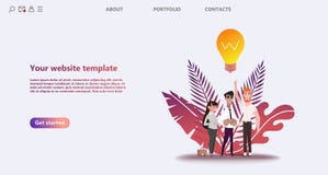Business landing page template. stock illustration Business landing page template. stock illustration
