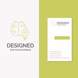 Business Logo for idea, business, brain, mind, bulb. Vertical Green Business / Visiting Card template. Creative background vector royalty free illustration Business Logo for idea, business, brain, mind, bulb. Vertical Green Business / Visiting Card template. Creative background vector royalty free illustration