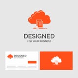 Business logo template for cloud, access, document, file, download. Orange Visiting Cards with Brand logo template royalty free illustration Business logo template for cloud, access, document, file, download. Orange Visiting Cards with Brand logo template royalty free illustration