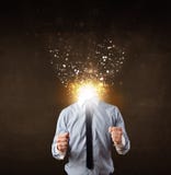 Business man with glowing exploding head Stock Photos Business man with glowing exploding head Stock Photos