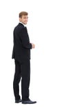 Business Man Isolated On White. Side View. Stock Image