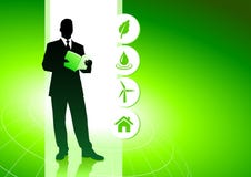 Business Man On Green Environment Background Royalty Free Stock Images