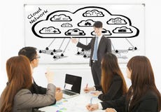Business man training about global cloud computing applications stock photos Business man training about global cloud computing applications stock photos