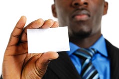 Business Man With Business Card Stock Photos