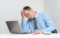 Business Man Working On Computer Royalty Free Stock Images