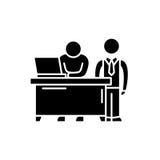 Business mentor black icon, vector sign on isolated background. Business mentor concept symbol, illustration vector illustration Business mentor black icon, vector sign on isolated background. Business mentor concept symbol, illustration vector illustration