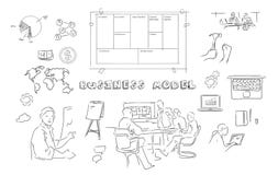 Business model canvas meeting hand drawing illustration Royalty Free Illustration Business model canvas meeting hand drawing illustration Royalty Free Illustration
