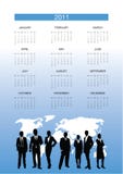 Business people calendar. Business people on a world background calendar vector illustration Business people calendar. Business people on a world background calendar vector illustration