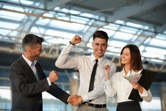 Business People Celebrate successful project. Team Work royalty free stock photos Business People Celebrate successful project. Team Work royalty free stock photos