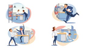 Set of stressed business people flat vectors vector illustration Set of stressed business people flat vectors vector illustration
