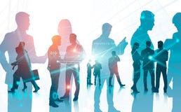 Business people in city, binary code royalty free stock photo Business people in city, binary code royalty free stock photo