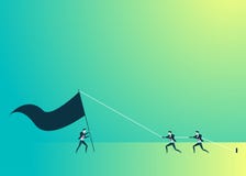 Business people illustration of teamwork stand up flag royalty free illustration Business people illustration of teamwork stand up flag royalty free illustration