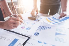 Business People meeting Planning budget and cost, Strategy Analysis Concept royalty free stock image Business People meeting Planning budget and cost, Strategy Analysis Concept royalty free stock image