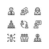 Business people, meeting, team work vector simple icons for web and mobile design pack 1 stock illustration Business people, meeting, team work vector simple icons for web and mobile design pack 1 stock illustration