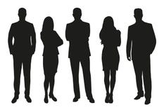 Business people, set of silhouettes