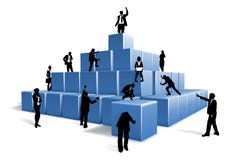 Business People Silhouettes Team Building Blocks royalty free illustration Business People Silhouettes Team Building Blocks royalty free illustration