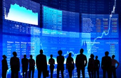 Business People at Stock Market Wall