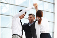 Business People. Successful Team Celebrating a Deal royalty free stock image Business People. Successful Team Celebrating a Deal royalty free stock image