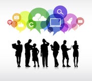 Business People In A White Background and Speech Bubbles stock illustration Business People In A White Background and Speech Bubbles stock illustration