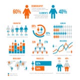 Business statistics graph, demographics population chart, people modern infographic vector elements
