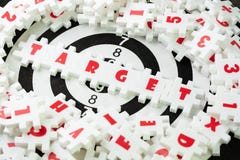 Business target plan for success strategy concept, white puzzle Stock Photo Business target plan for success strategy concept, white puzzle Stock Photo