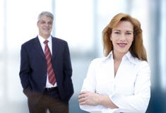 Business team. Woman and man in a corporate environment Business team. Woman and man in a corporate environment