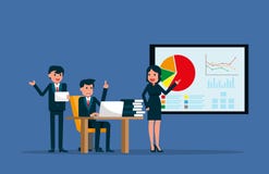 Business team working together in office. Vector illustration me royalty free illustration Business team working together in office. Vector illustration me royalty free illustration