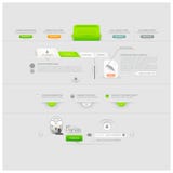 Business web site template design menu elements with icons