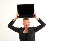 Business woman with computer stock images Business woman with computer stock images