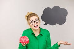Business woman intensive thinking holding brain royalty free stock photography Business woman intensive thinking holding brain royalty free stock photography