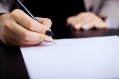 Business Woman Is Signing A Contract, Business Contract Details Royalty Free Stock Photos